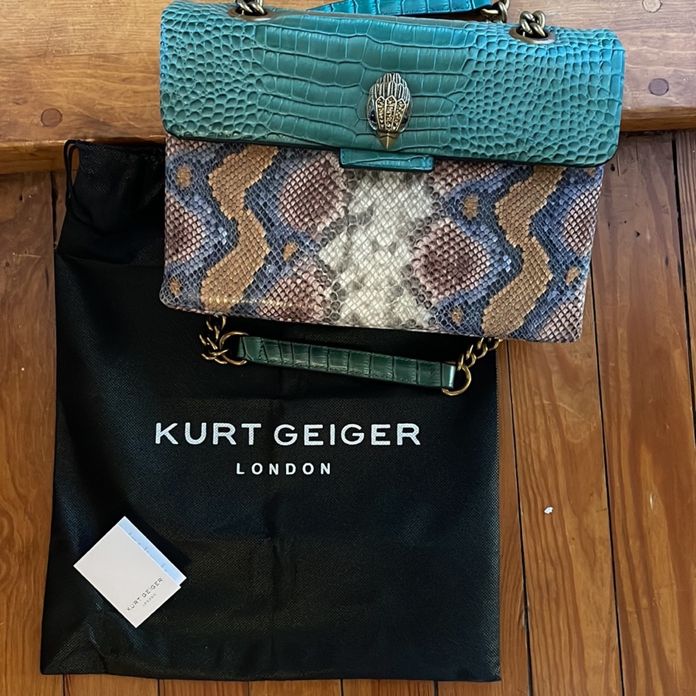 KURT GEIGER Kensington X Reptile Embossed Leather Bag - Picture 4 of 11